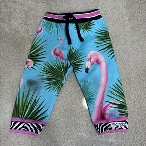 DOLCE & GABBANA X DJ KHALED FLAMINGO TROPICAL PRINT FLEECE JOGGERS INFANT 12 MOS